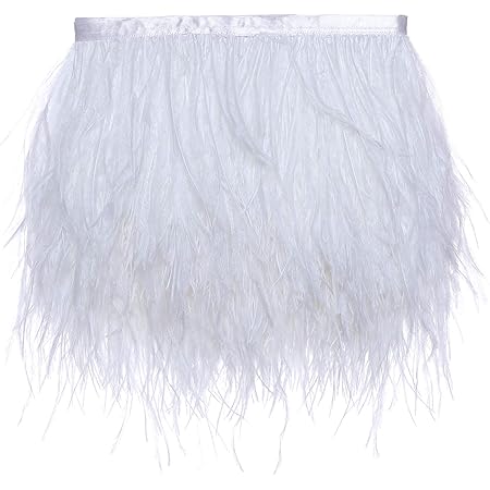 2.2Yards Ostrich Feather Trim Fringe Craft 3-4 Inch Plumes Feathers With Satin Ribbon Tape Ornament Accessories