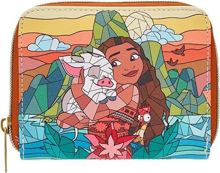 ディズニー モアナと伝説の海 Loungefly 財布 Amazon.com: Loungefly Disney Moana & Friends Stained Glass