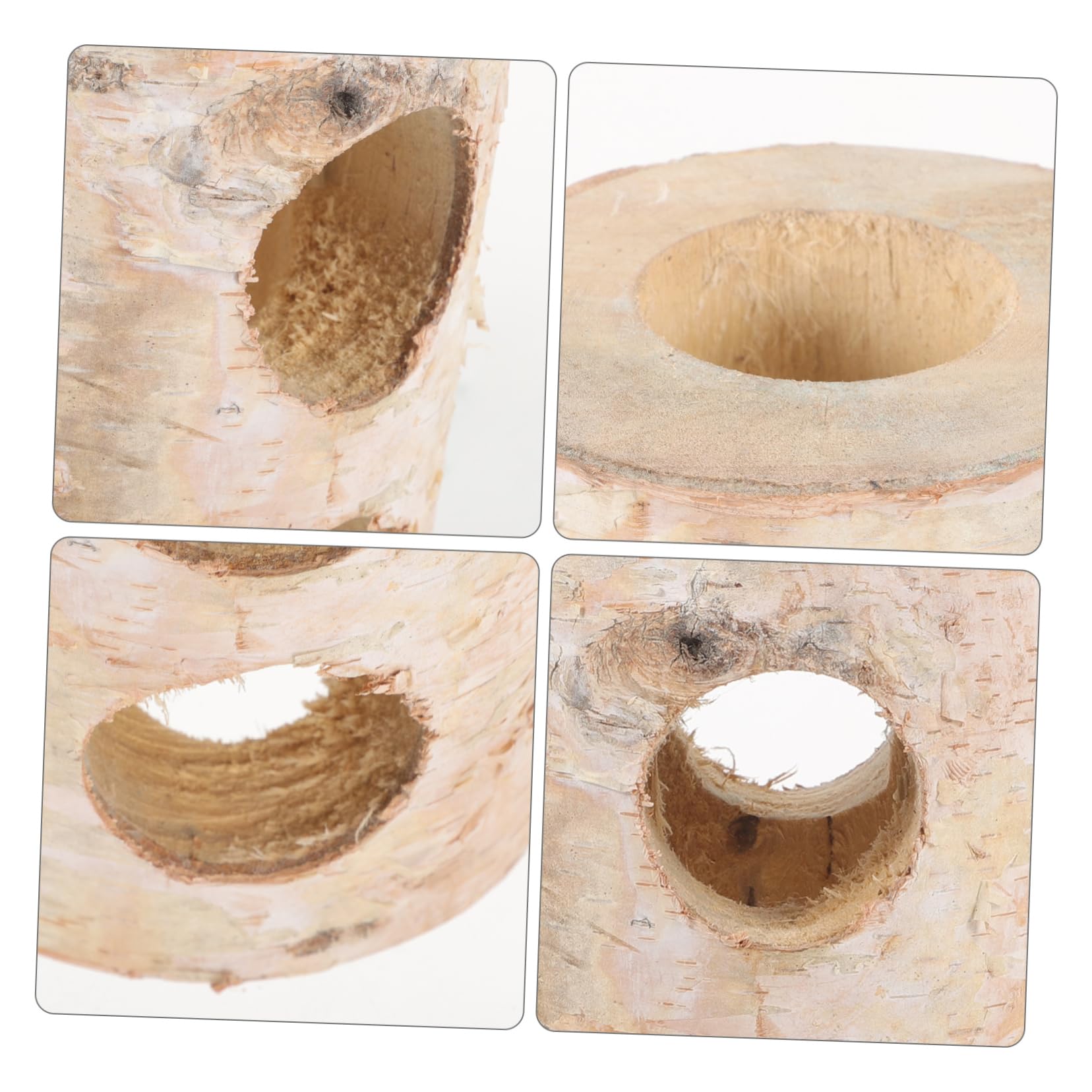 ibasenice Hamster Tunnel Aus Natürlichem Birkenholz Mit Öffnungen Kleines Haustier-Spielzeug Sicheres Versteck Und Kautunnel Für Hamster Meerschweinchen Und Kleine Nager