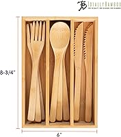 Vista 6 de Totally Bamboo 12-Piece Reusable Bamboo Flatware Set with Portable Storage Case, Dishwasher Safe
