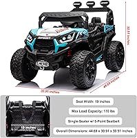 Vista 2 de sopbost Auto de paseo de 24 V con control remoto, juguete de paseo para niños y niñas, auto eléctrico conmutable 2WD4WD con neumáticos EVA