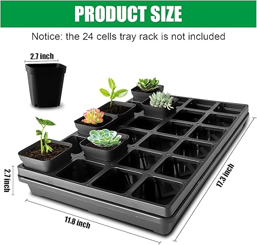 Miniatura 4 de Paquete de 5 bandejas para macetas de vivero, bandeja de transporte y sujeción para plantas para macetas de inicio de semillas, recolección de agua