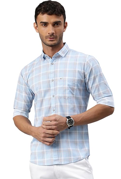Majestic Man Men Box Checkered Slim Fit Cotton Casual Shirt