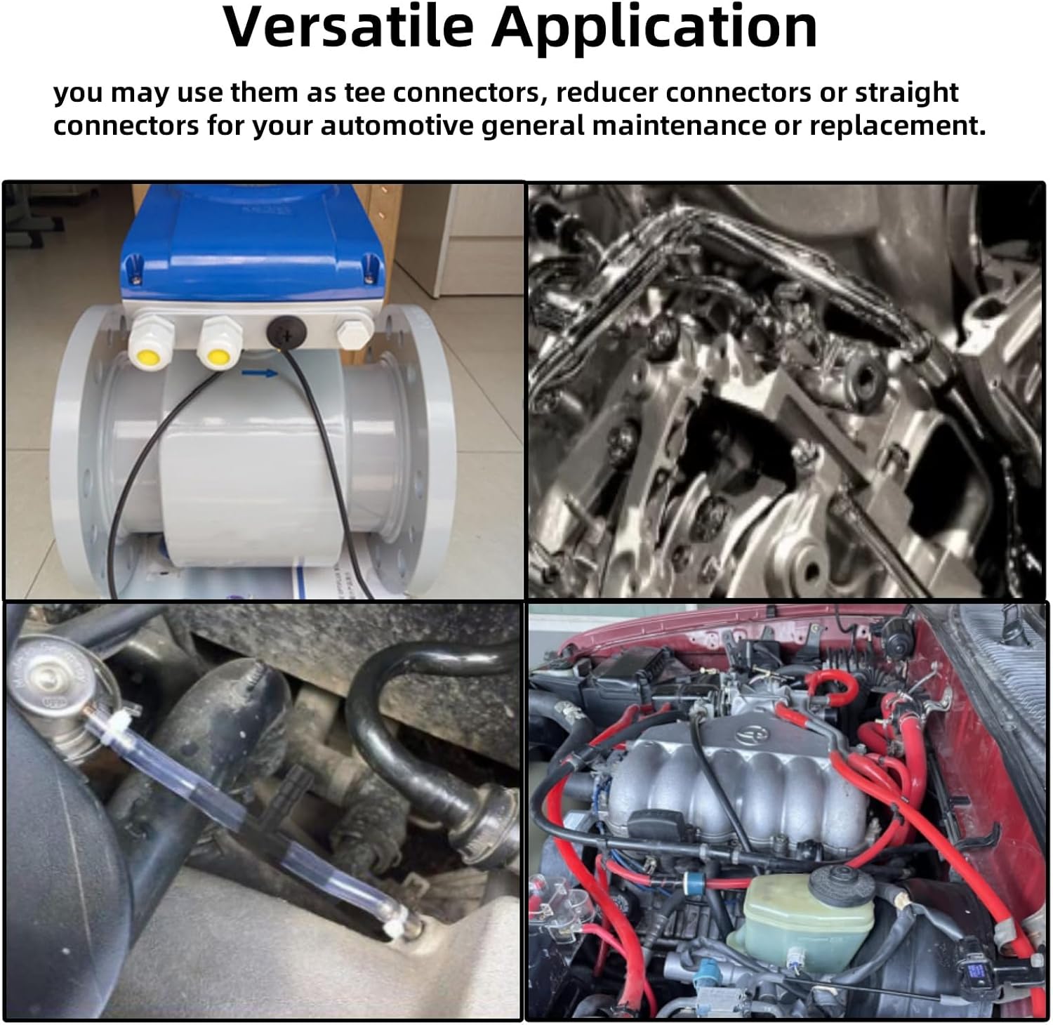 159 Pieces Vacuum Connector Assortment, 32 Sizes Automotive Vacuum Tee Connector Kit, Heat Resistance 240°C / 460℉ Nylon Tubing Hose Cap for Automotive Replacement, Tube Maintenance