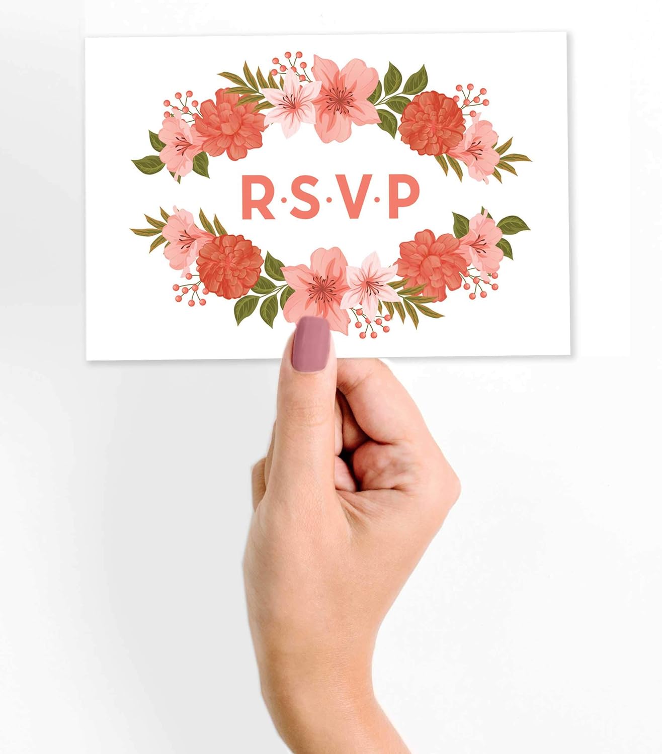 RSVP Postcards (Set of 50) 4"X6" Blank with Mailing Side,RSVP Reply Response Cards for Wedding Floral Print Return Cards