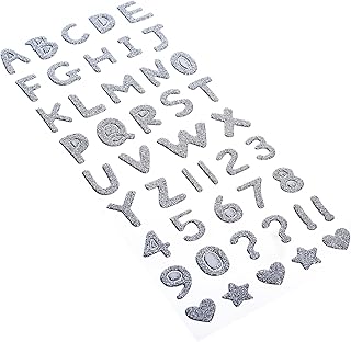 ستيكر فوم لامع عالي الجودة للحروف الأبجدية والأرقام الانجليزية للمدرسة من 3A 2440-3 - فضي