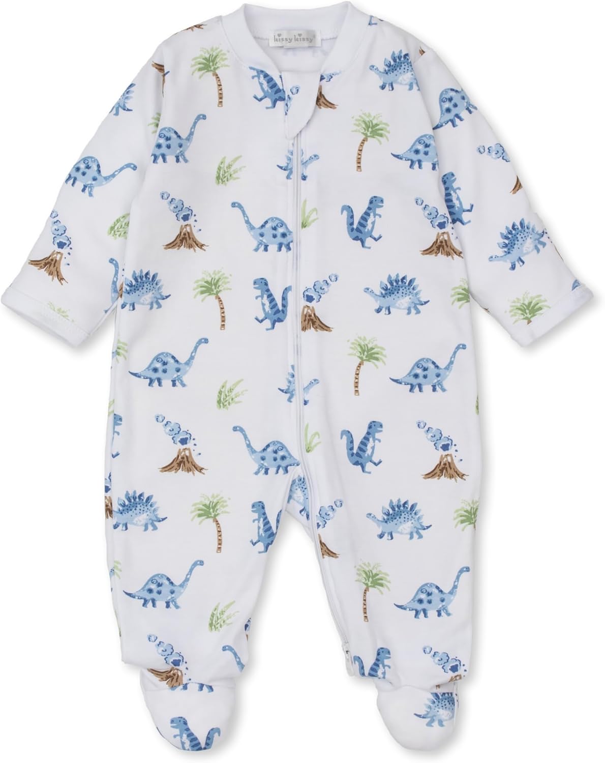Kissy Kissy Baby Boys Infant Dino Territory Print Footie With Zipper