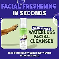 Vista 3 de TropiClean Limpiador facial sin agua de vainilla cálida para perros, lavado facial de espuma para perros, lavado facial de perro derivado