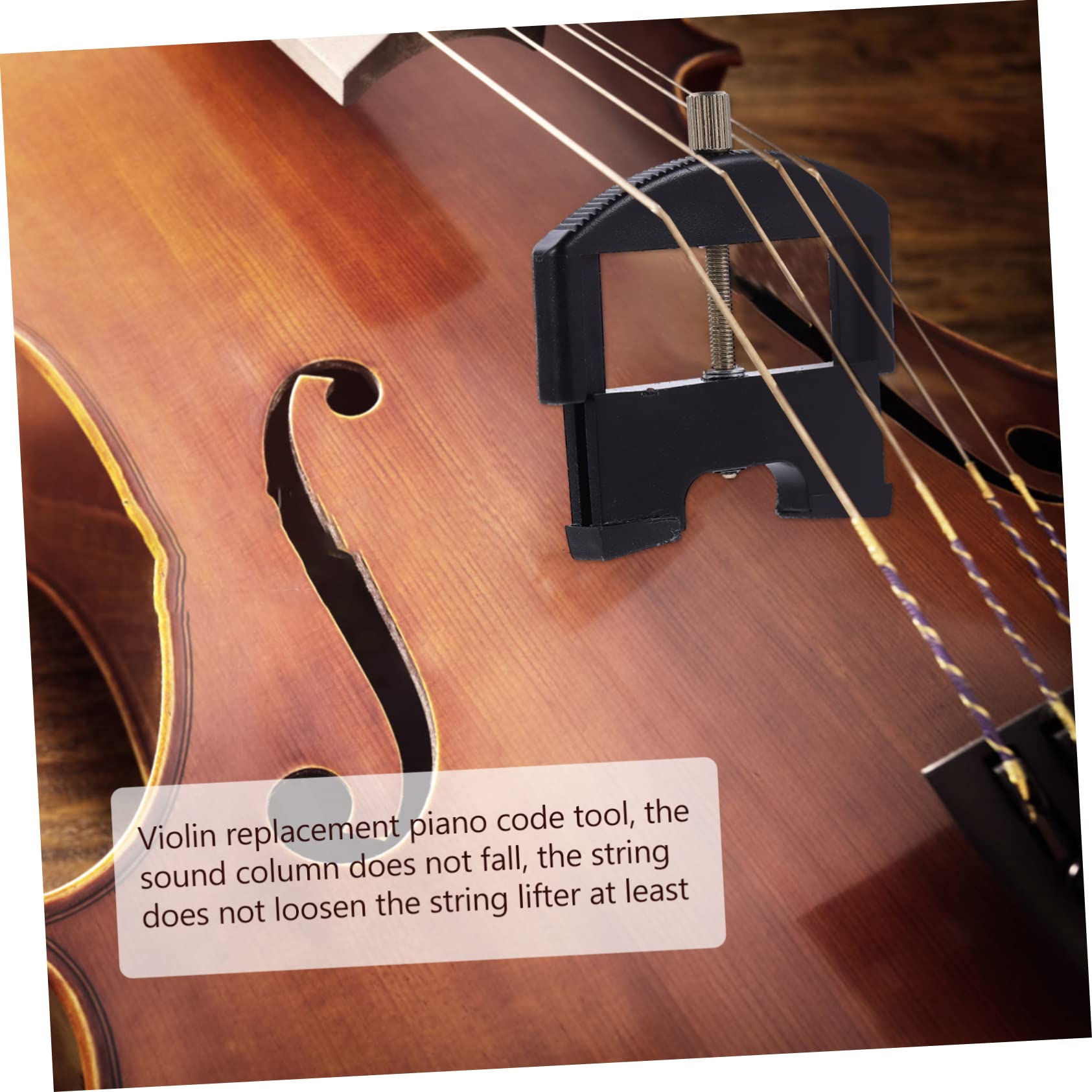 Sollevatore Corde Violino 1/4-4/4, Strumento Cambio Ponte | 1 Pezzo, Plastica Placcatura in Ferro, Segno Posizione Preciso, Finitura Nera