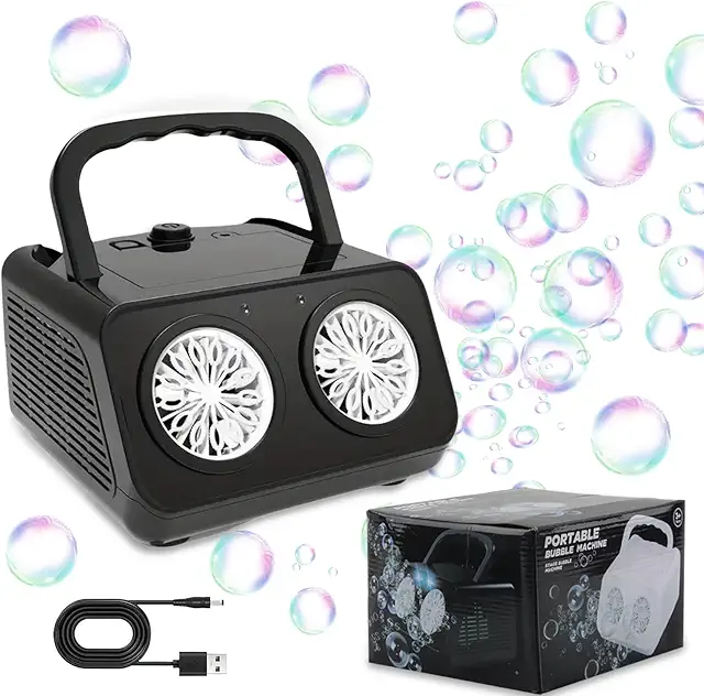 Máquina de Burbujas Eléctrica Darryy: 20,000 Pompas/Minuto, USB/Pilas