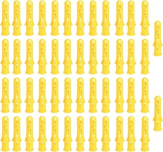 Expanding Plastic Screw Anchors, 50 Pieces of Drywall Expansion Pipe Drywall Anchors Ribbed Wall Anchors Applicable to M4 M5 Self Tapping Screws. (Yellow M6-30mm (1.18 inches))