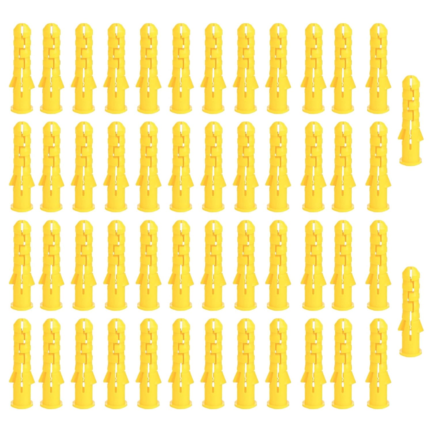 Expanding Plastic Screw Anchors, 50 Pieces of Drywall Expansion Pipe Drywall Anchors Ribbed Wall Anchors Applicable to M4 M5 Self Tapping Screws. (Blue M6-25mm (0.98 inches))