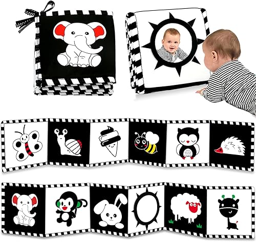 Juguetes para bebés en blanco y negro de 0 a 3 meses, de alto contraste, juguetes para recién nacidos, juguetes Montessori para bebés de 0 a 6