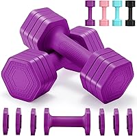 Vista 8 de Adjustable Dumbbell Set, 4 in 1 Free Weights Dumbbells Set for Women, Weights for Women at Home, 2lb 3lb 4lb 5lb with TPU Soft Rubber Handle for