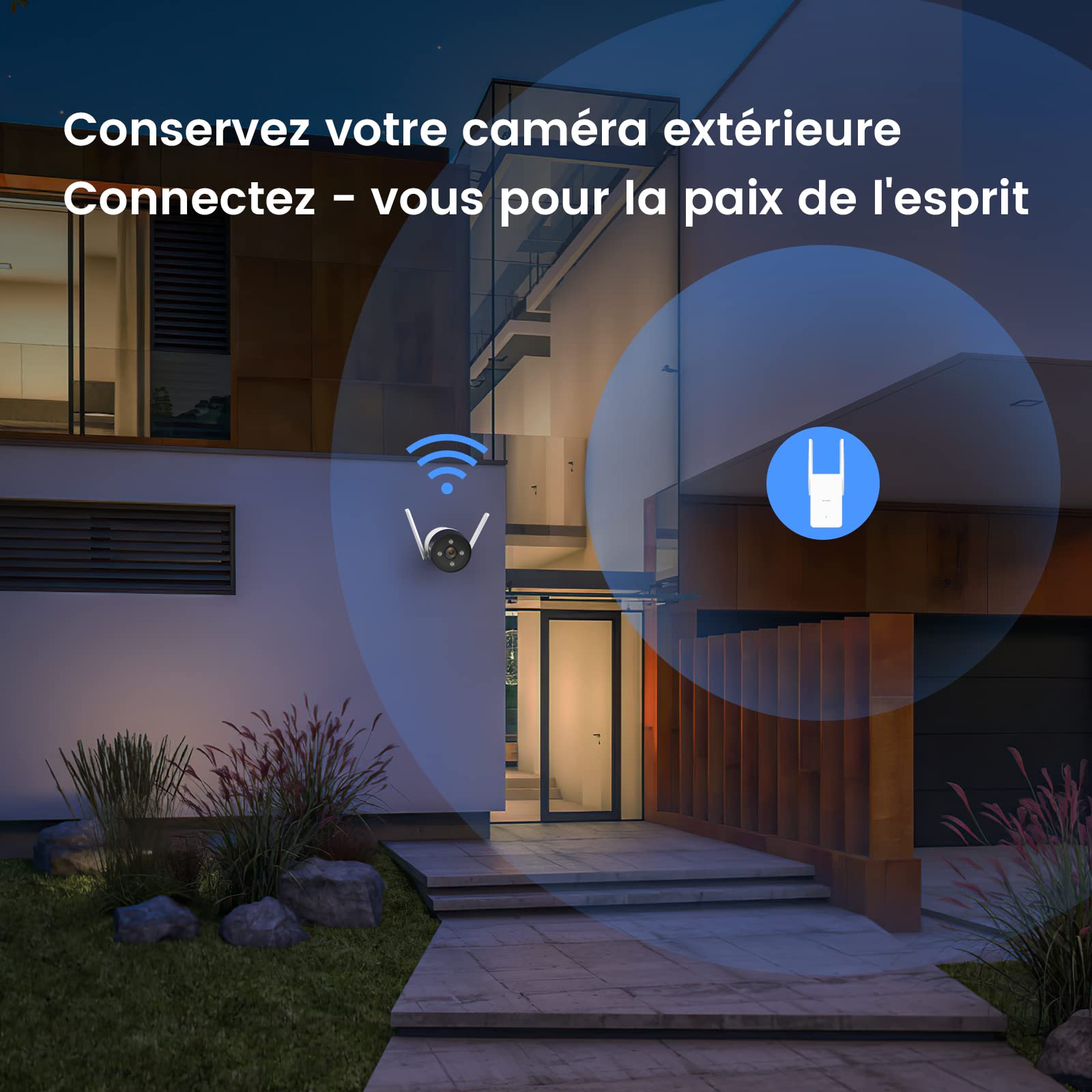 Tenda A23 Répéteur WiFi 6 AX1500, Extenseur WiFi Bi-Bande, Port Gigabit, Antennes 2 x 5dBi, LED de Signal Intelligent, Installation Facile, WPA3