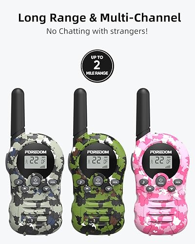 Miniatura 3 de FOREDOM Walkie Talkies para niños Walkie Talkies de largo alcance para niños y niñas de 3 a 12 años de edad, juguetes geniales del ejército, paquete