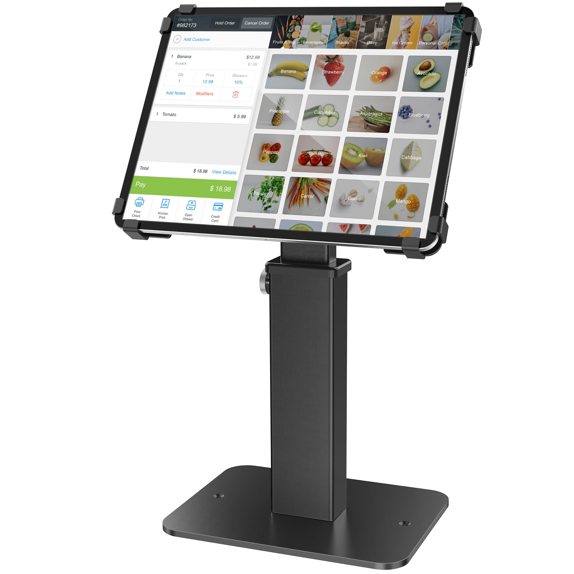AboveTEK Anti-Theft iPad Kiosk Stand 360 Rotation Adj Height 8 3 13 4 Heavy-Duty Steel Aluminum Fits 9