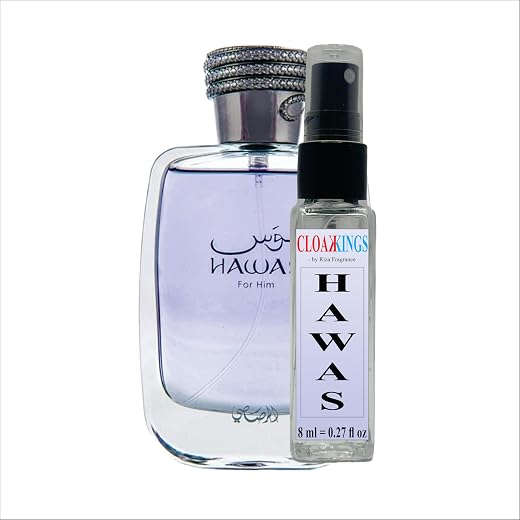 CLOAKKINGS Hawas Unisex Long Lasting Perfume for Men &amp; Women by Riza Fragrance | 8 ml | Lemon, Spicy, Violet, Fruity Note...
