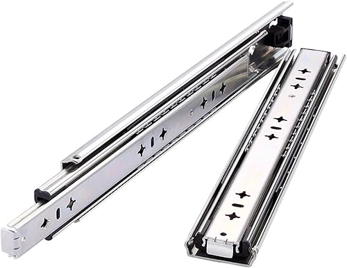 1 par de 3 secciones completamente extendidasdesmontables para cajones grandes industriales, corredores de cajones con rodamientos de bolas,