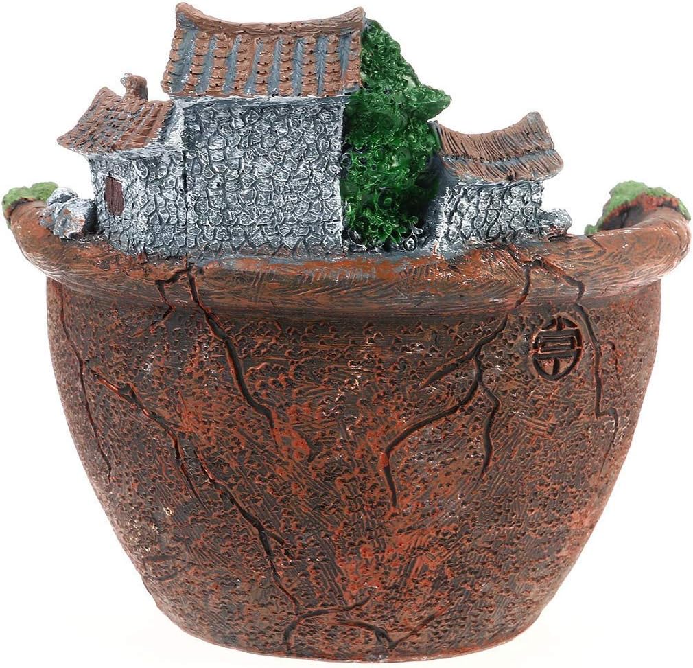 Goldblue Plants Pot Tiny Creative Flowers Succulent Plants Pot Holders Hanging Garden Design with Sweet House (Orange) : Patio, Lawn & Garden