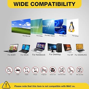 USB Floppy Disk Reader, 3.5 inch External Portable 1.44 MB FDD Floppy Disk Drive for Windows 11/10/8/7/2000/XP PC Laptop Desktop Notebook Computer