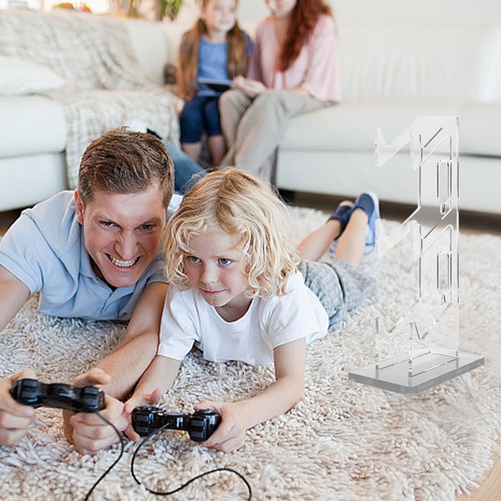 Nizirioo Soporte acrílico de 3 capas para controladores Xbox One, Switch, PS4, PS5 y auriculares, universal, diseño estable, fácil