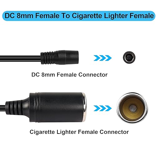 Miniatura 2 de PNGKNYOCN DC7909 - Cable de alimentación para encendedor de cigarrillos, 14 AWG CC de 0.315 in hembra a encendedor de cigarrillos de automóvil,