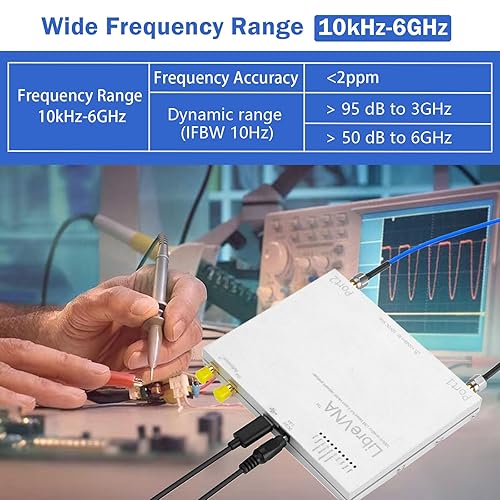 Miniatura 2 de AURSINC LibreVNA 2.0 Analizador de red vectorial, analizador de antena profesional de 100 KHz-6 GHz, medición de parámetros Full S con entrada y