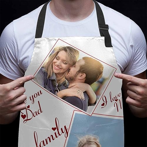 Miniatura 8 de Artsadd Delantal de cocina personalizado con bolsillo exterior, delantal personalizado para tu propia foto, delantal para hornear y cocinar para