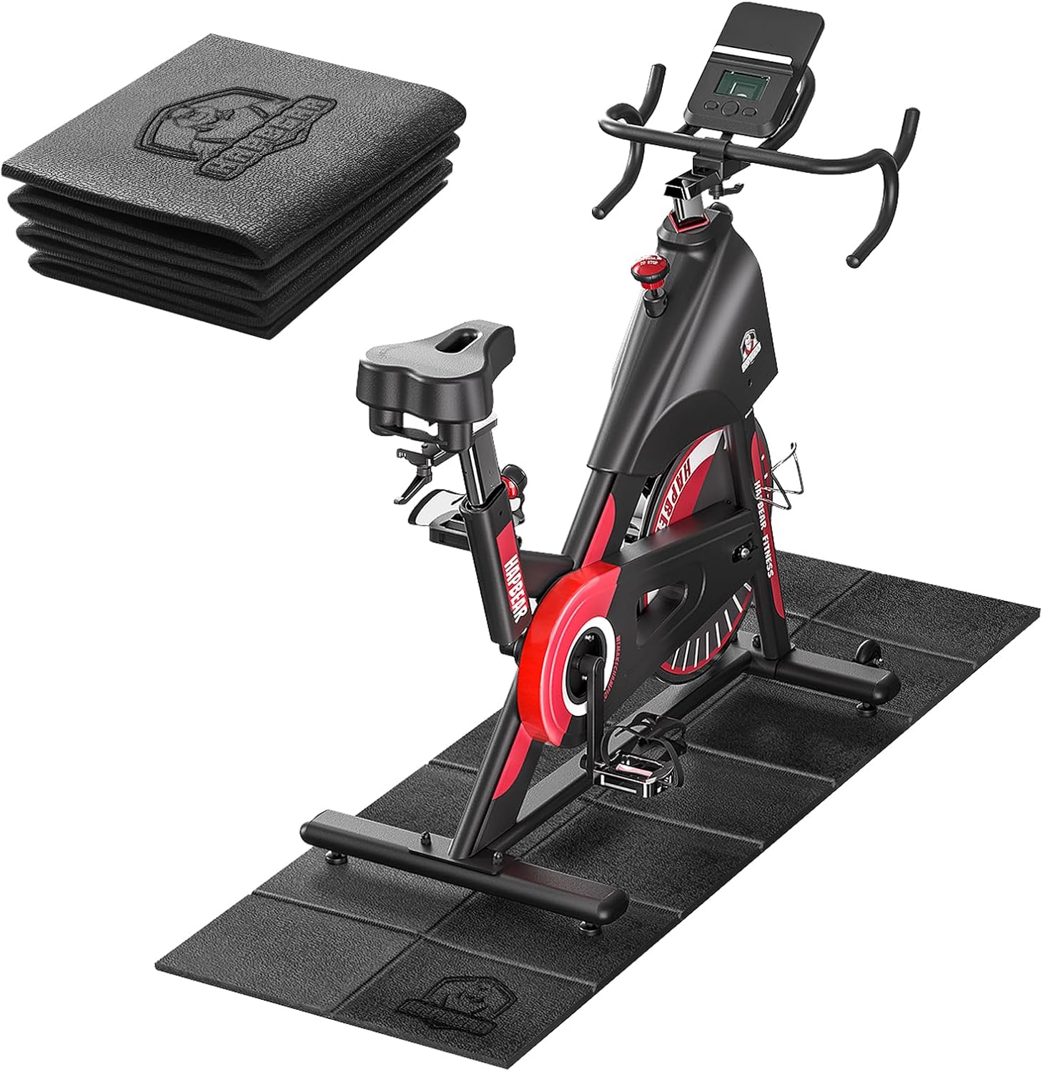 HAPBEAR Treadmill Mat – 68"x24"x1/5" Thick Non-Slip Foldable Exercise Equipment Mat for Walking Pad, Weight Bench & Treadmill – Shock Absorbing Floor Protector for Home Gym, Carpet & Hardwood Floors 68"L x 24"W x 0.2"Th