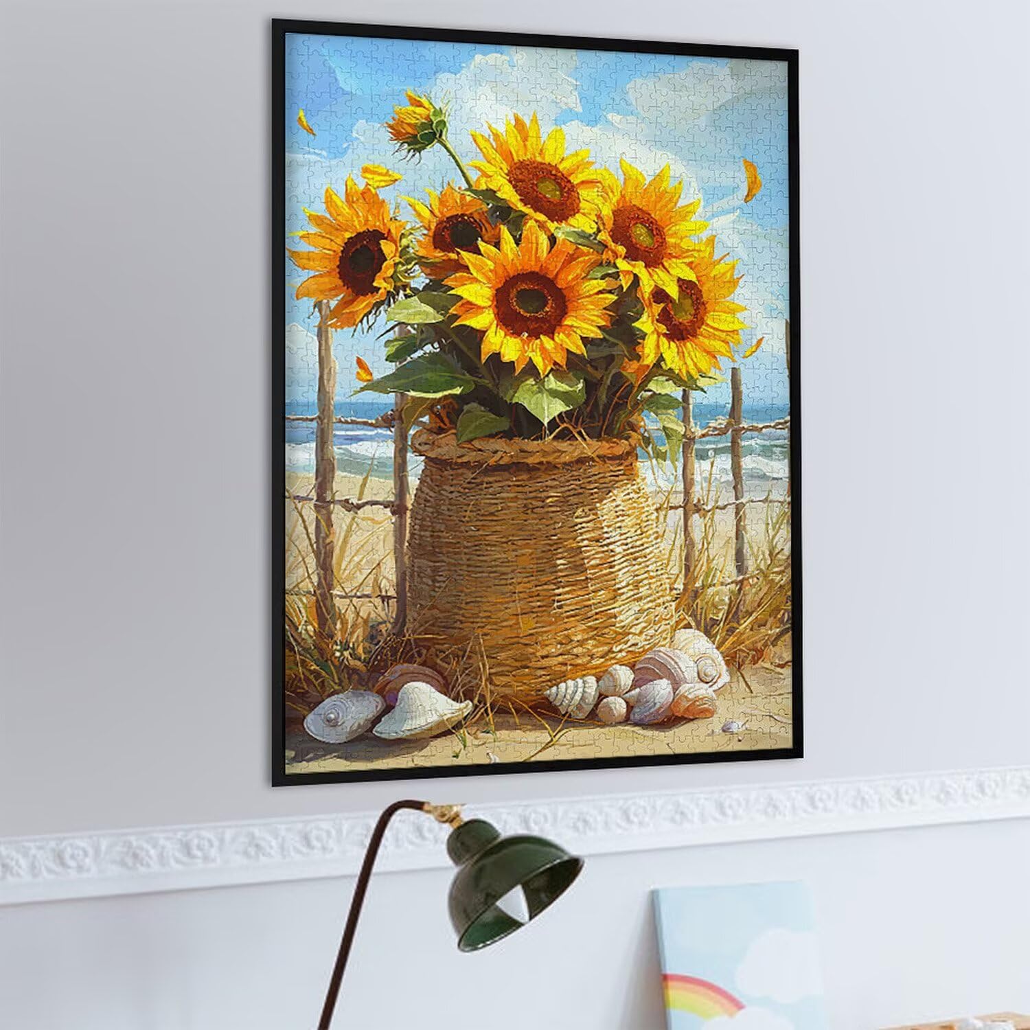 1500 Pezzi di Puzzle, Vista mare Girasole1500 Pezzi di Puzzle per Adulti, Regalo di Anniversario e Natale, Decorazione Della Casa, Prevenzione Della Degenerazione Cerebrale Negli Anziani v-275