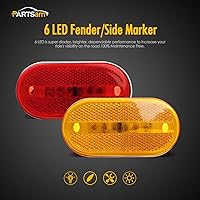 Vista 2 de Partsam 4x Rectangular 4 Inch LED Front Rear Side Marker Clearance Lights Indicator [DOT Certified] for RV Camper Motorhome Truck Trailer