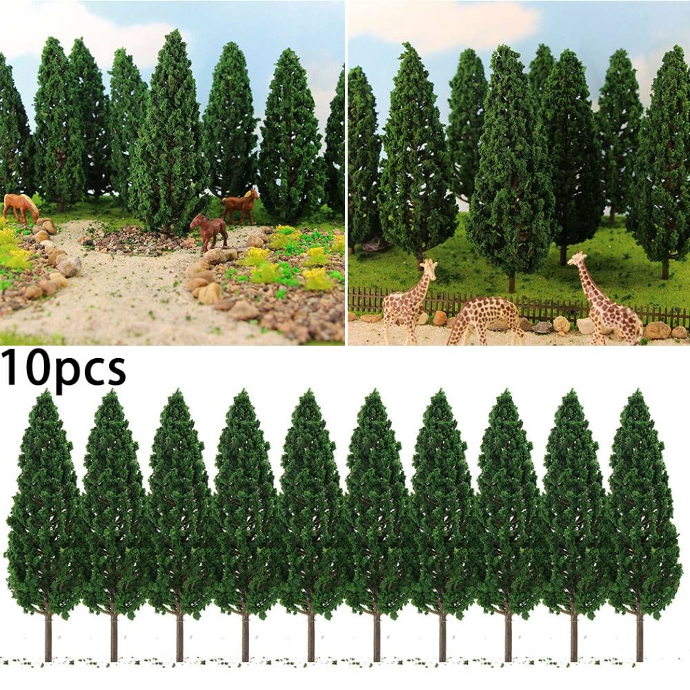 Sportarc 10 Pezzi Modellini di Alberi, Alberi Mini da 15 cm per Diorama, Alberi per Modello di Treno, Alberi per Paesaggio Miniatura per Ferrovia, Alberi per Architettura del Paesaggio