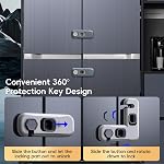 2 Pack Child Proof Refrigerator Lock, Fridge Locks for Kids with Sticky Adhesive Pads, Child Safety Locks for Doors, RV Refrigerator, Oven Lock Child Safety Baby Cabinet Locks(Grey)