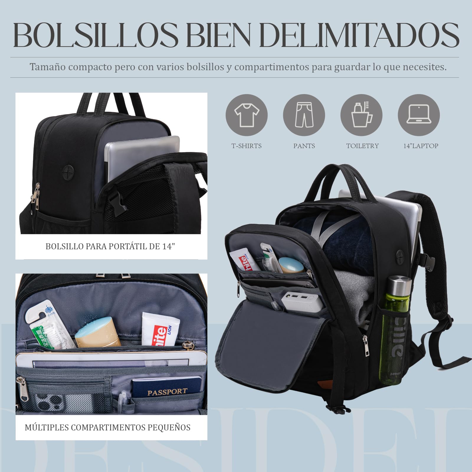 Lossga Mochila 40x30x20 para Ryanair Vueling Mochila Viaje Cabina Avion 40x20x25 Maleta Travel Backpack Equipaje de Mano 45x36x20 para Easyjet Bolsa Viaje Cabin Bag Mujer Hombre