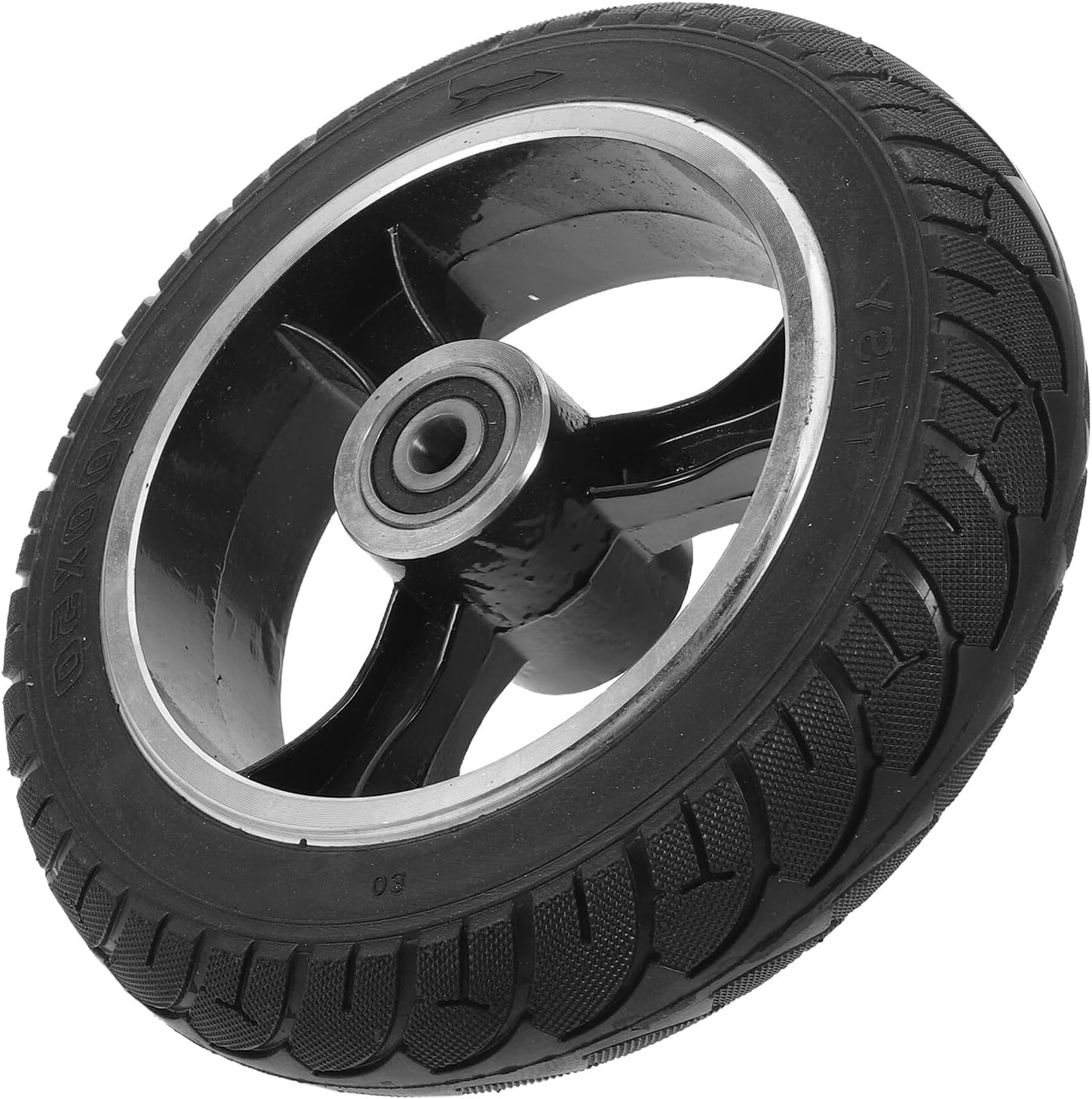 Homoyoyo Electric Scooter Solid-core Rim Tire 8-inch 200x50 Anti-explosion Tubeless Replacement Wheel Aluminum Alloy Rim Off-road Scooter Accessories for Safe Riding