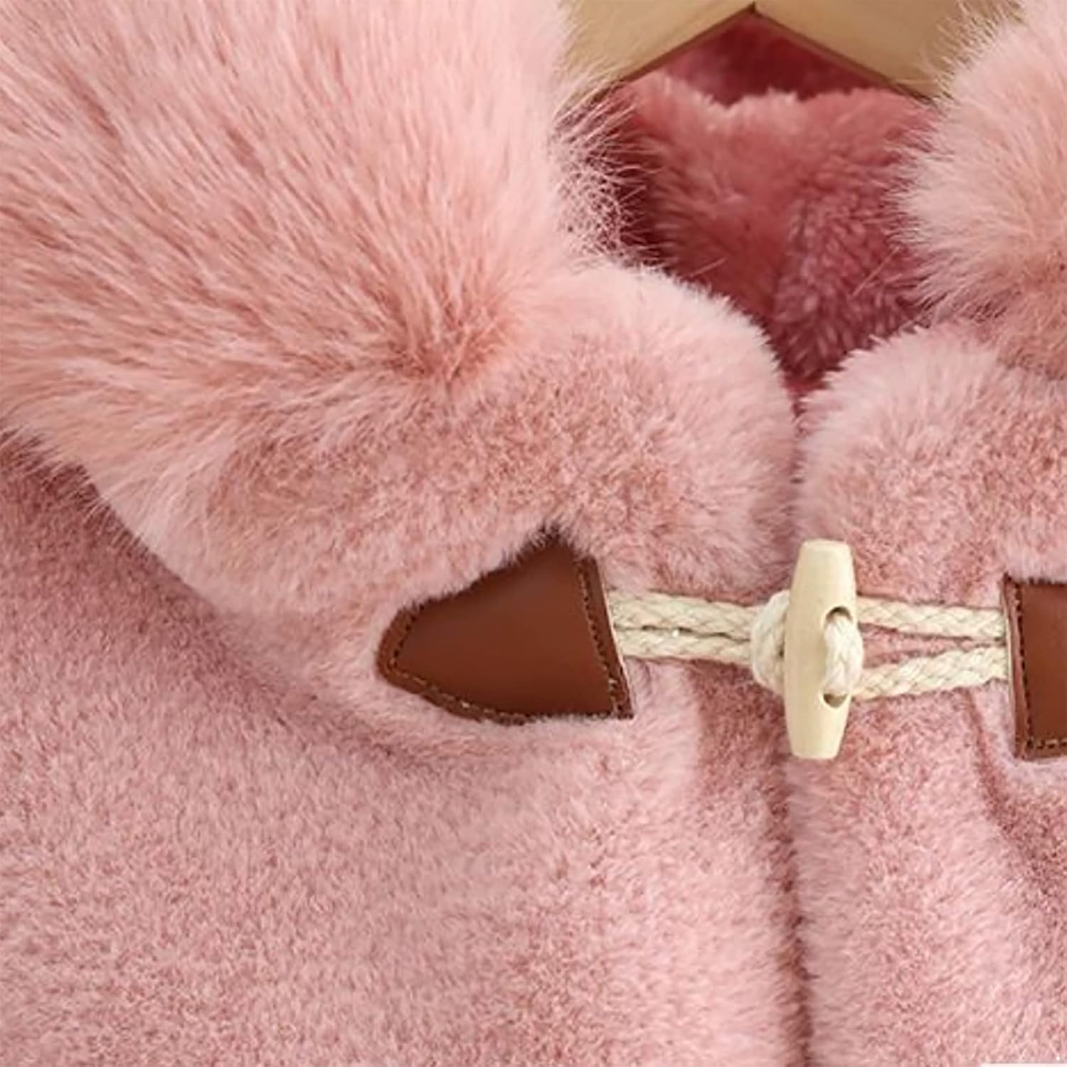 Alvivi Baby Girls Cute Fleece Hooded Cape Coat Faux Fur Fully Lined Warm Poncho Cloak Outerwear