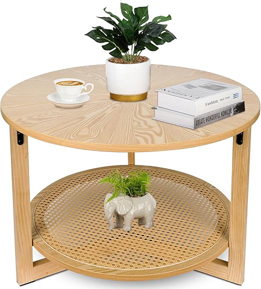 Amazon.com: ZYBT Rattan Coffee Tables for Living Room, Small Coffee ...