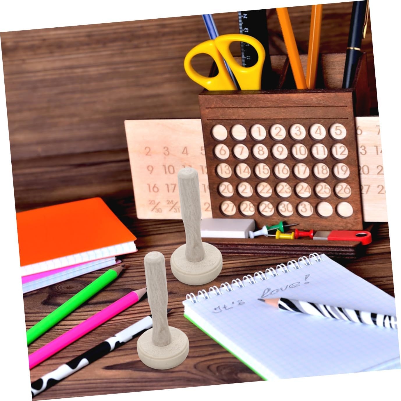 SEWOART 10pcs Wooden Ink Roller Art Roller Drawing Printmaking Tool Rubbing for Printmaking