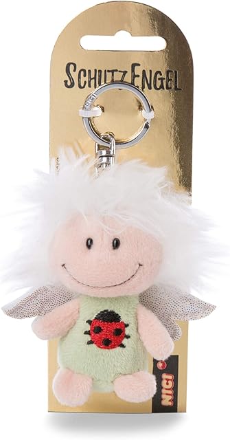NICI 46122 breloczek do kluczy anioł stróż z biedronką i błyszczącymi skrzydłami 7 cm  talizman anioł I anioł breloczek do kluczy