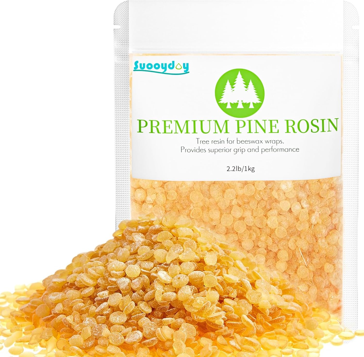 Pine Resin Natural Pine Rosin for Beeswax Wraps Food Grade Rock Rosin Good Gum Grip and Performance Ideal for Musicians Athletes Dancers and DIY Projects (4, Pounds)