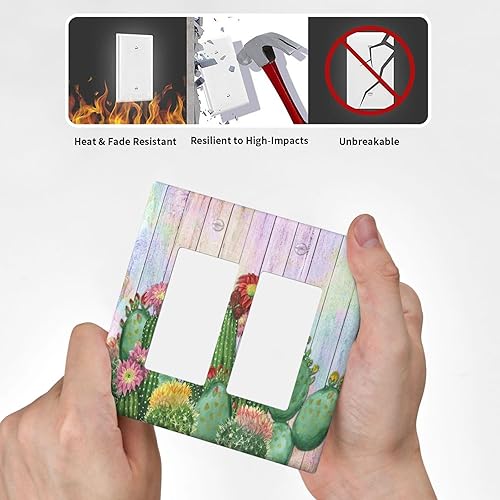 Vista 892 de Cubiertas decorativas de salida de estrella de mar playera, tablero de madera azul de concha de mar de 1 banda, decoración individual GFCI, placa