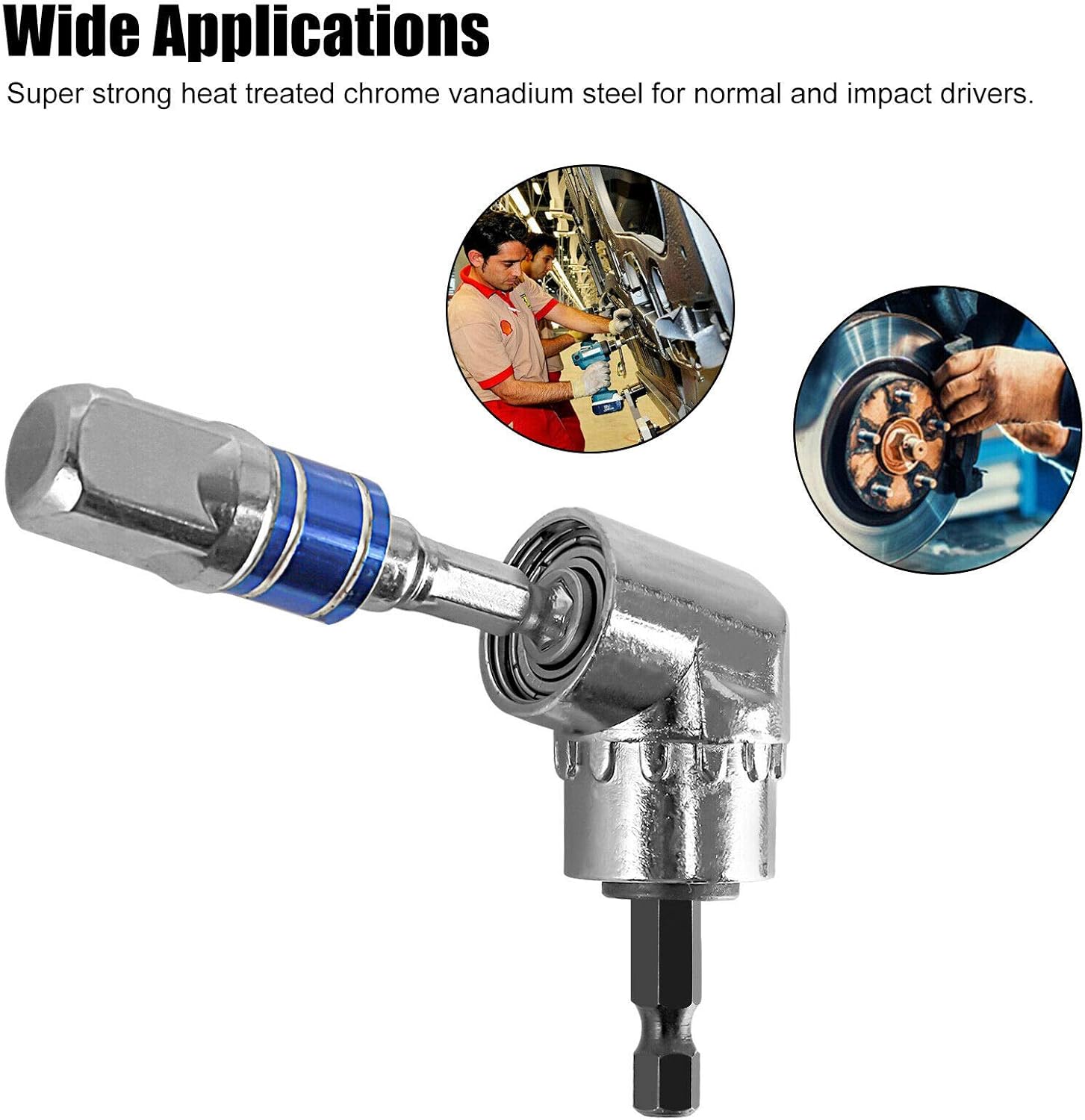 Drill Bit Holder, Flexible Drill Bit Extension with Screw,105°Right Angle Drill Adapter, 1/4 3/8 1/2" Universal Socket Adapter Set, Flexible Shaf Set Hand Tools Set (8PCS) - - 