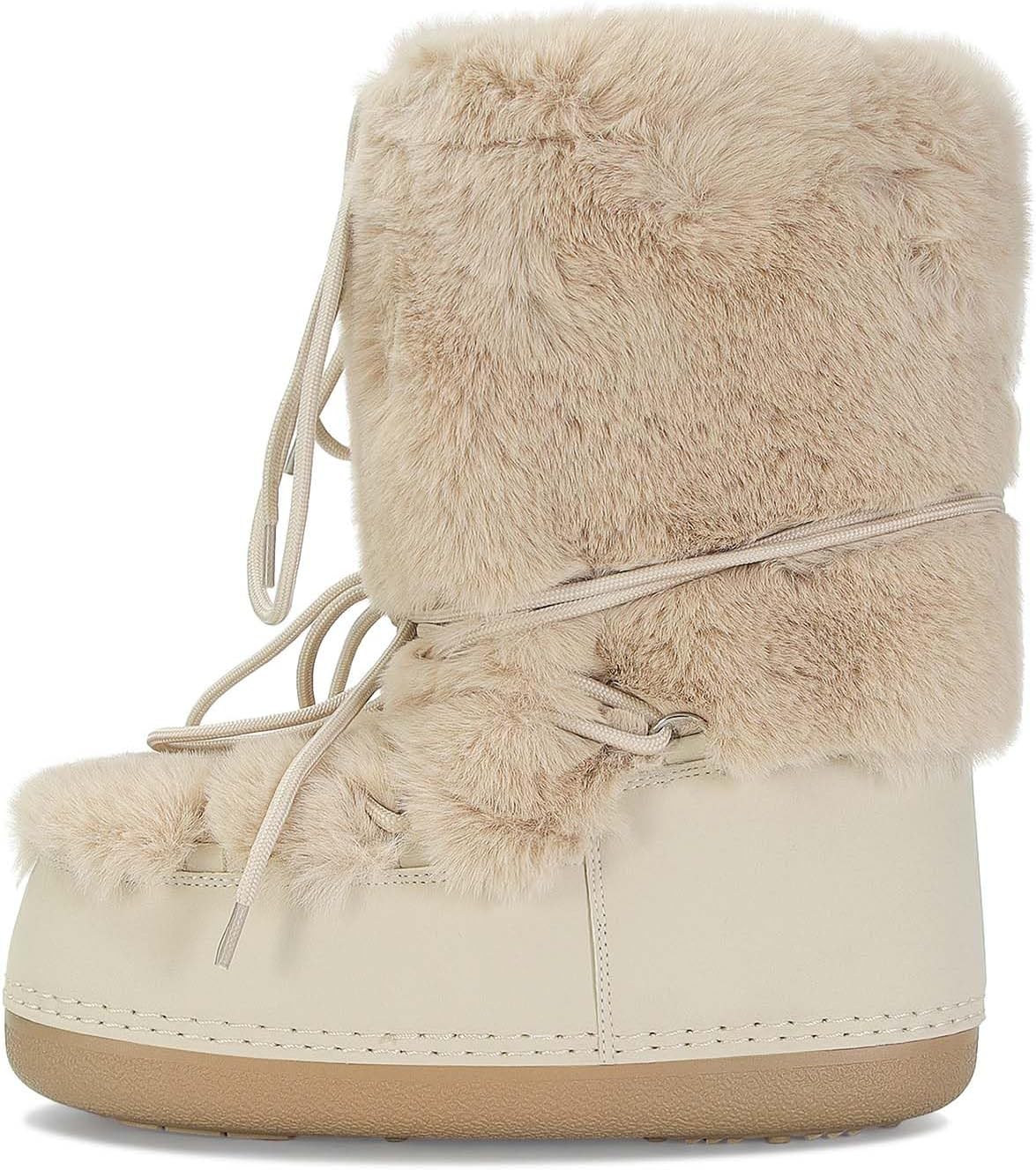 Faux Fur Boots for Women Platform Fuzzy Fluffy Furry Boots Winter Snow Boot Cute Comfort Warm Shoes Soft Knee High Boot Wide Calf Shoes - Image 5