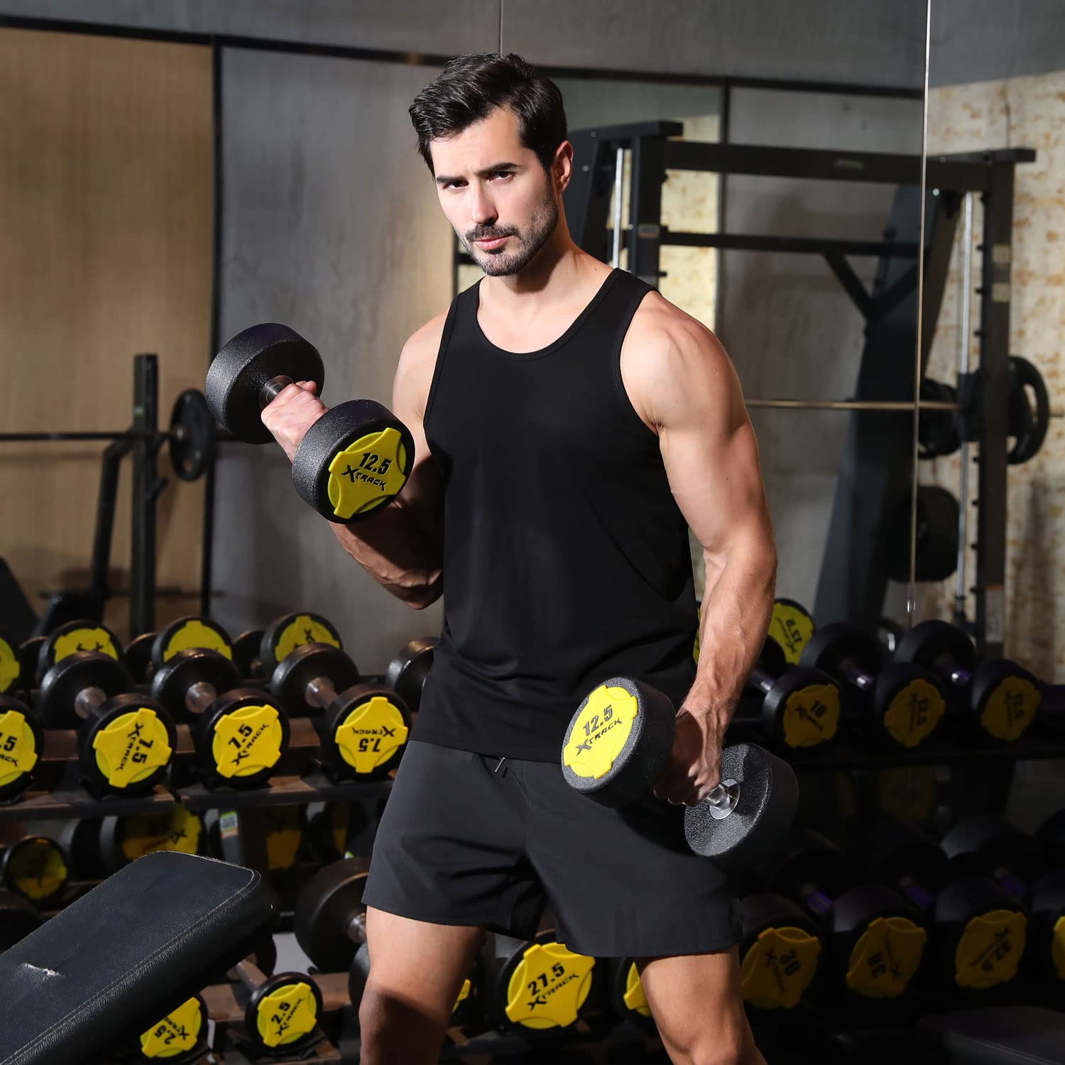 Camiseta sin Mangas de algodón para Hombre, para Gimnasio, musculosa, Fitness