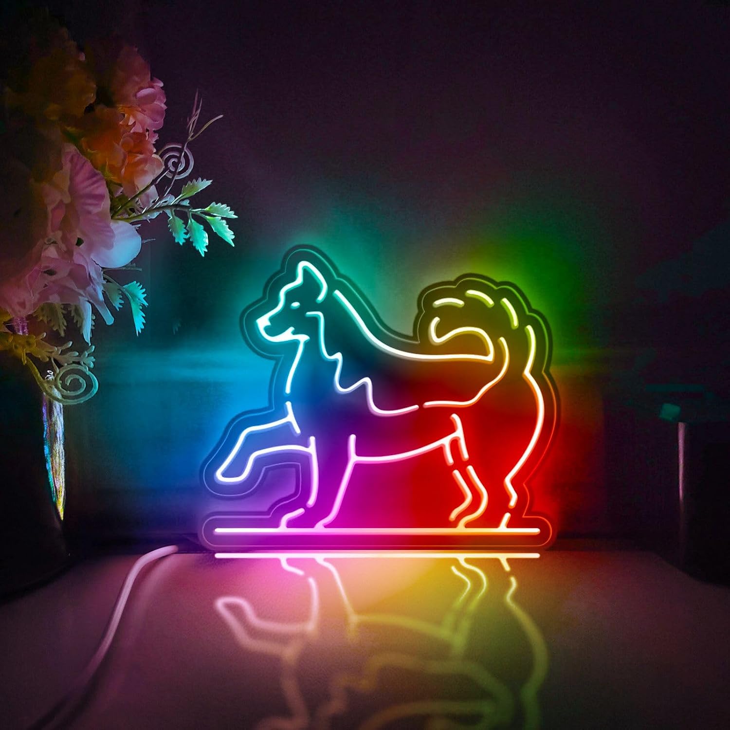 Breed Dog Led Light Box, Pet Dog Wall Art Decor, Desktop Decorations, Bedroom Decor (RGB & Color Flow Effect, Medium Size)
