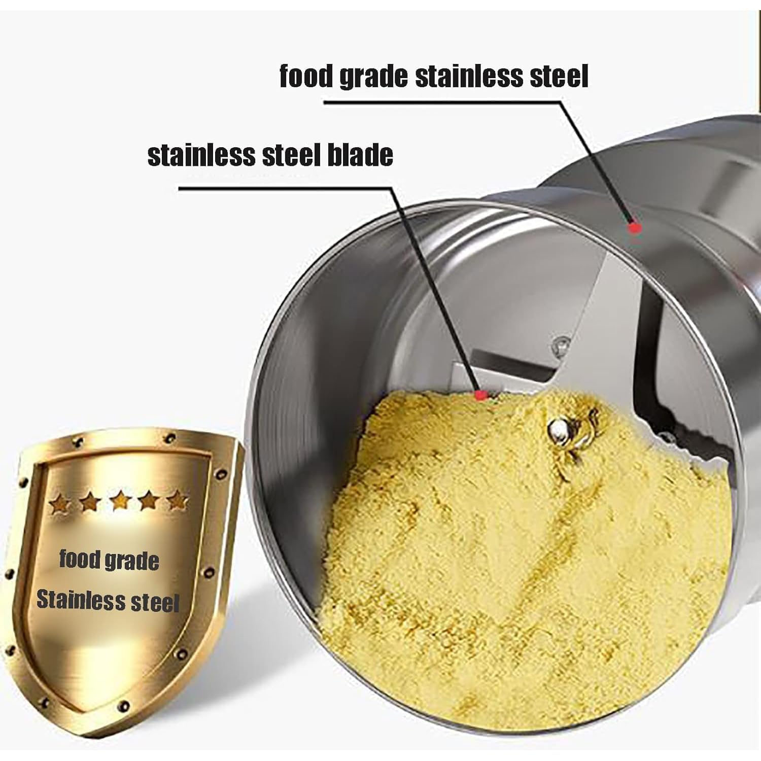 Molinillo de alimentos eléctrico: pulverizador de alta velocidad de acero inoxidable de 300 g para moler granos, harina, granos de café y condimentos