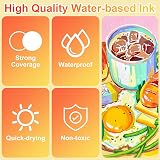 Laconile 120 Colours Accrylic Paint Brush Markers Set -Paint Pens Acrylic Markers for Rock Painting Cermic Glass Stone Metal Fabric, Water-based Acrylic Paint Pens with 1-5MM Flexible Brush Tip - 5