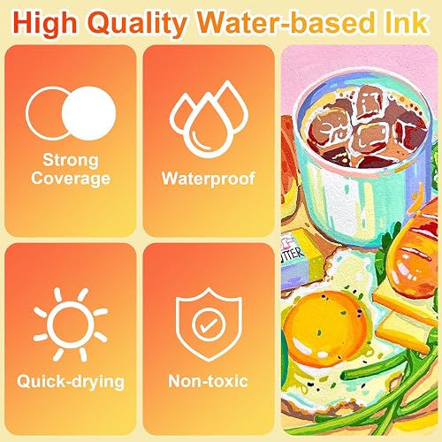 Laconile 120 Colours Accrylic Paint Brush Markers Set -Paint Pens Acrylic Markers for Rock Painting Cermic Glass Stone Metal Fabric, Water-based Acrylic Paint Pens with 1-5MM Flexible Brush Tip - 5