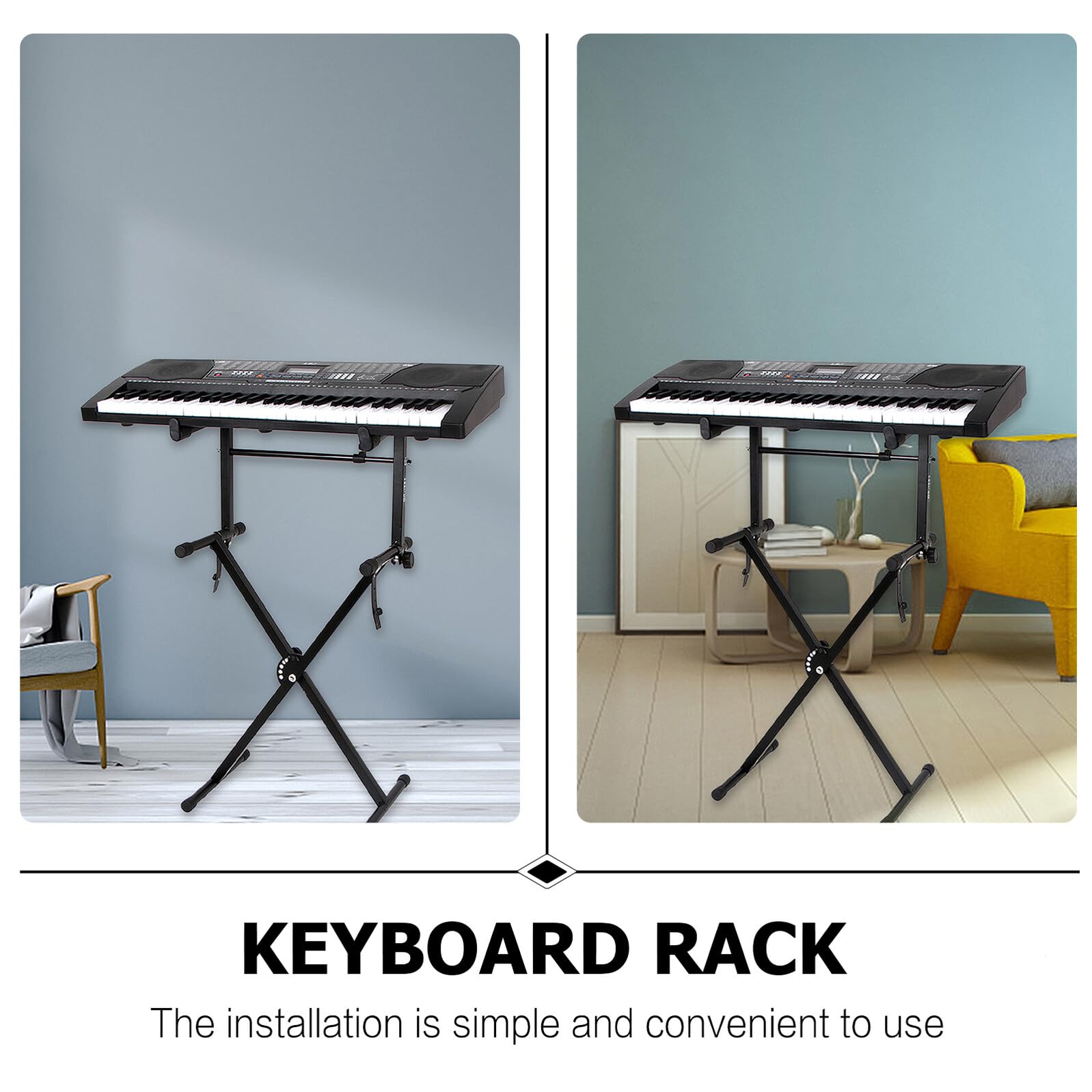 MAGICLULU Support Clavier Piano Fer Robuste et Hauteur Double Antidérapant pour Scène et Maison